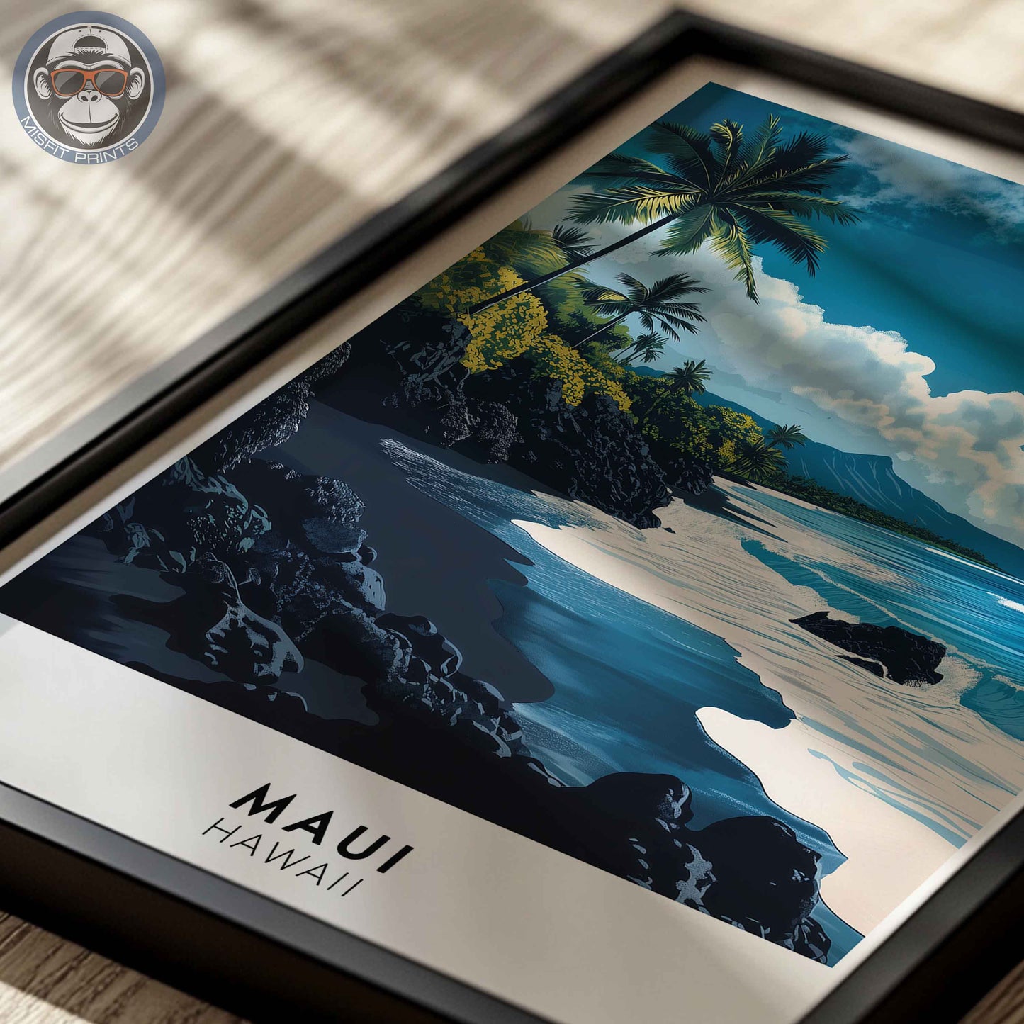 Maui Hawaii Poster – Tropical Beach Wall Art, Coastal Travel Print, Island Decor