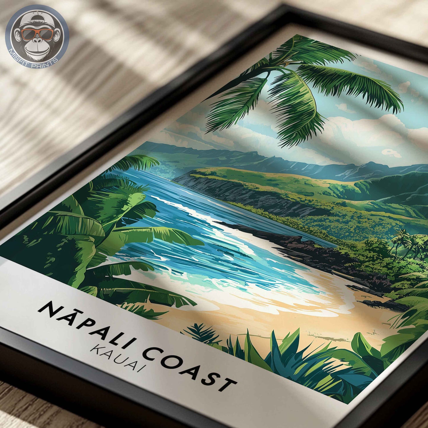 Nā Pali Coast Poster – Kauai Hawaii Wall Art, Tropical Beach Print, Coastal Landscape Decor