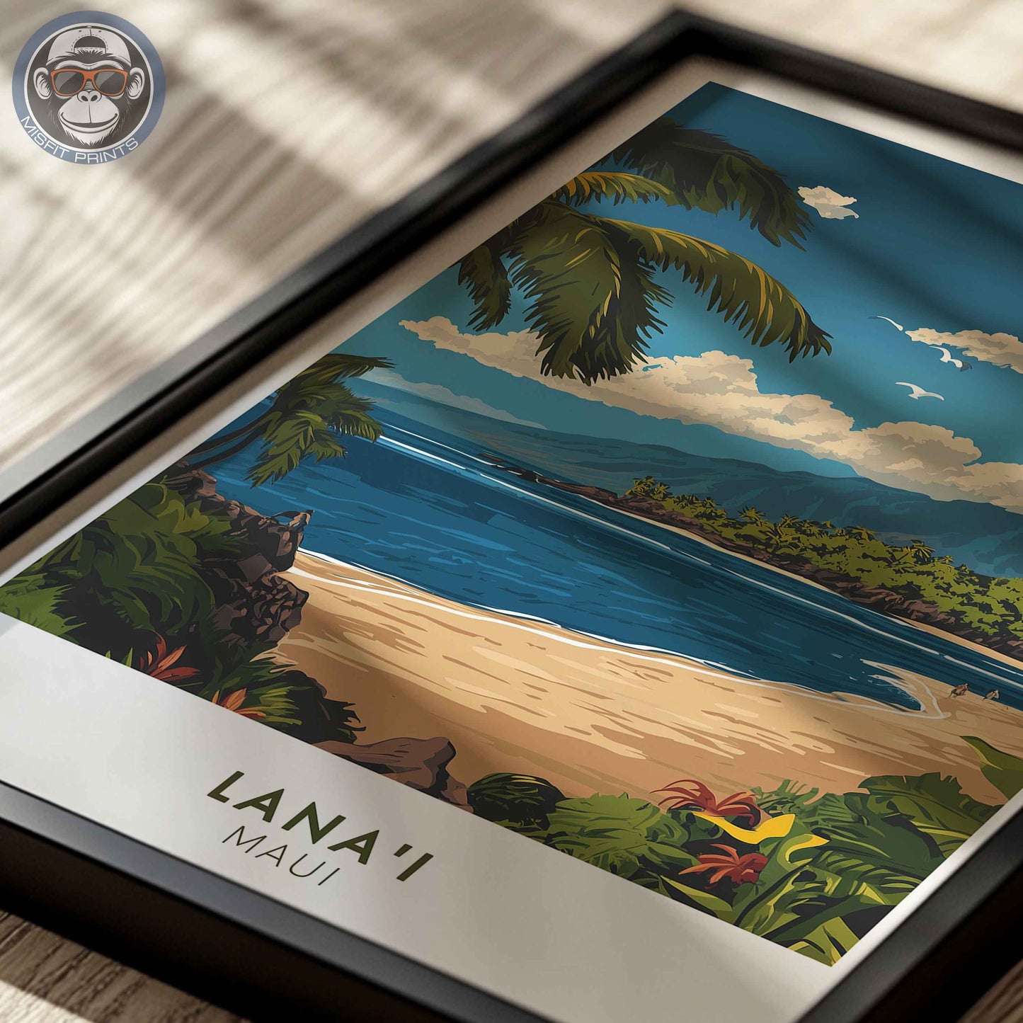 Lana’i Maui Poster – Hawaii Beach Wall Art, Tropical Coastal Print, Pacific Island Decor