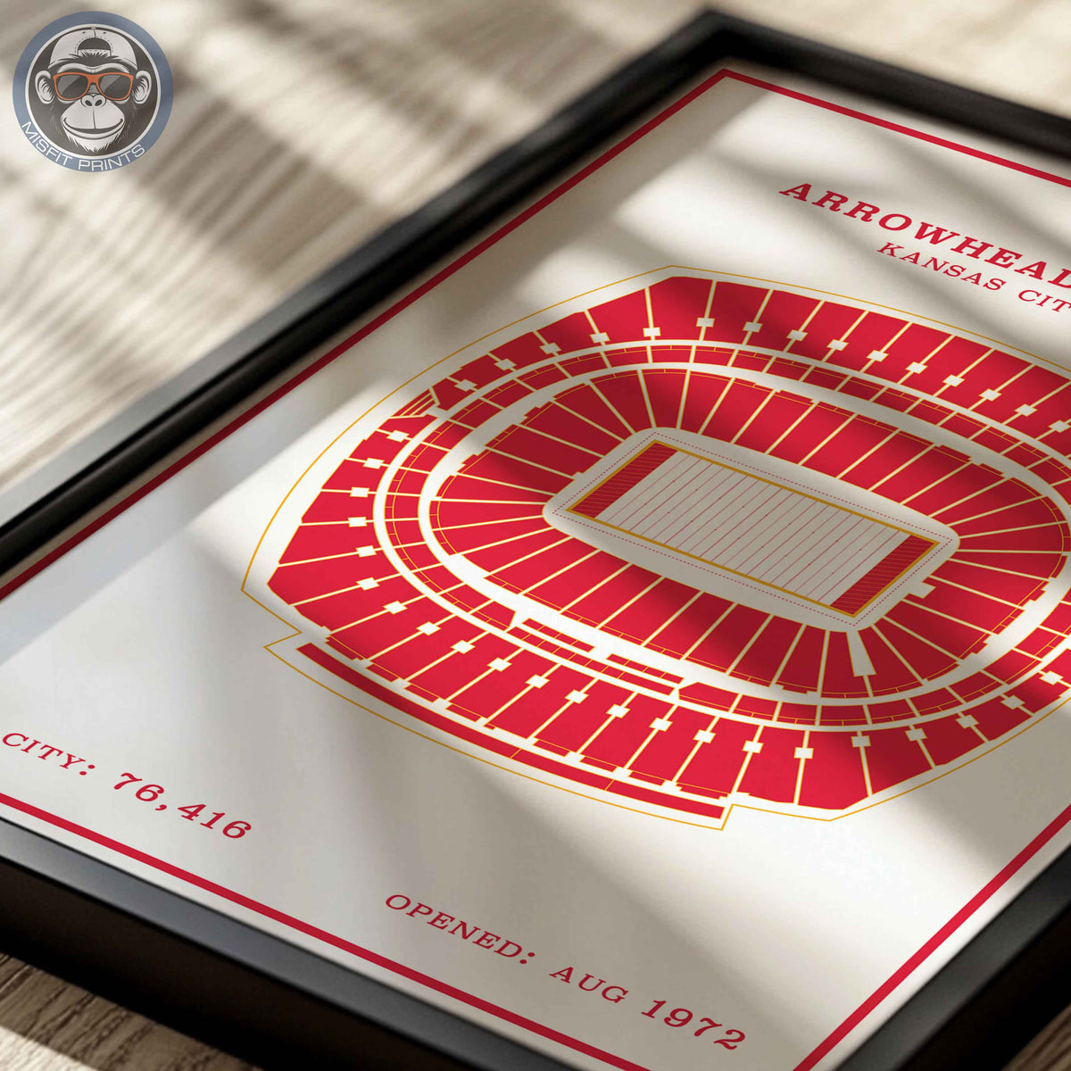 Arrowhead Stadium - Modern Border Print
