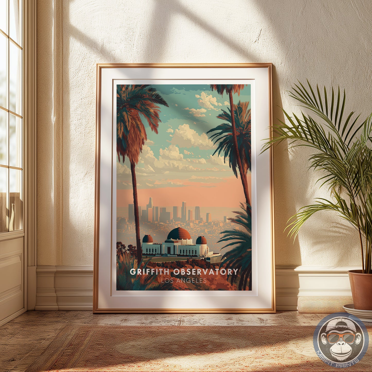 Griffith Observatory Poster – Los Angeles Skyline Wall Art, California Travel Print