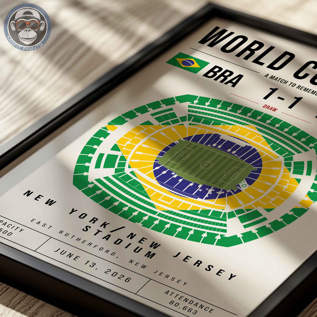Brazil vs. Morocco World Cup Match Poster