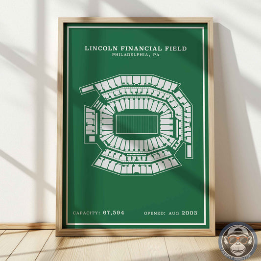 Lincoln Field Stadium - Modern Border Print