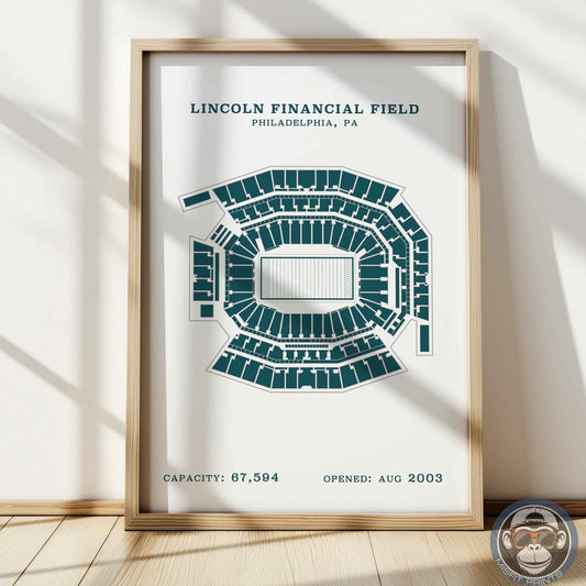 Lincoln Field Stadium - Border Print