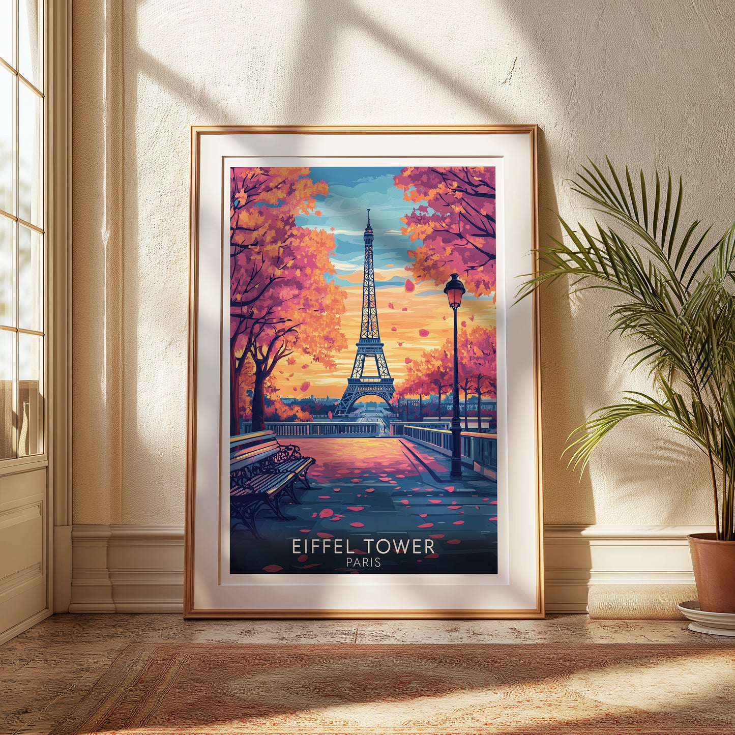 Eiffel Tower Paris Poster – Romantic Spring Travel Wall Art