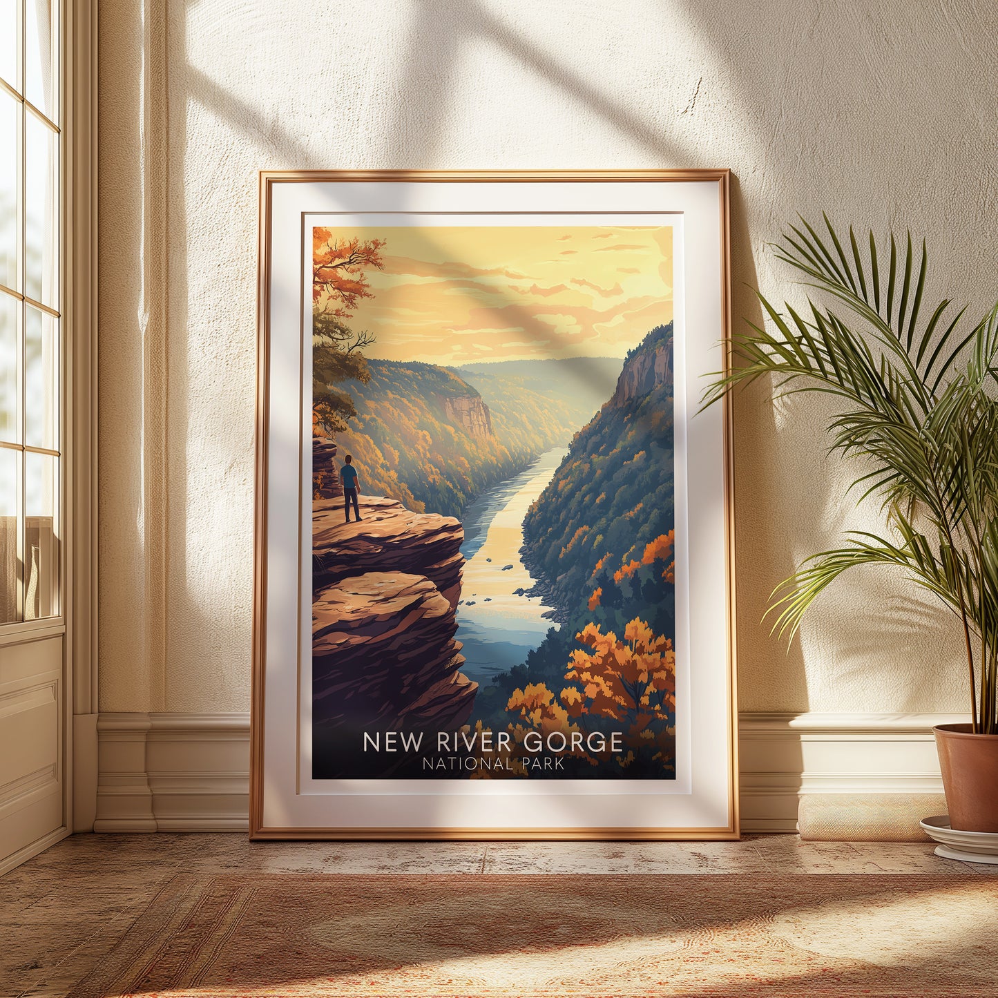 New River Gorge Poster — Vintage National Park Wall Art Print for Adventure & Nature Lovers