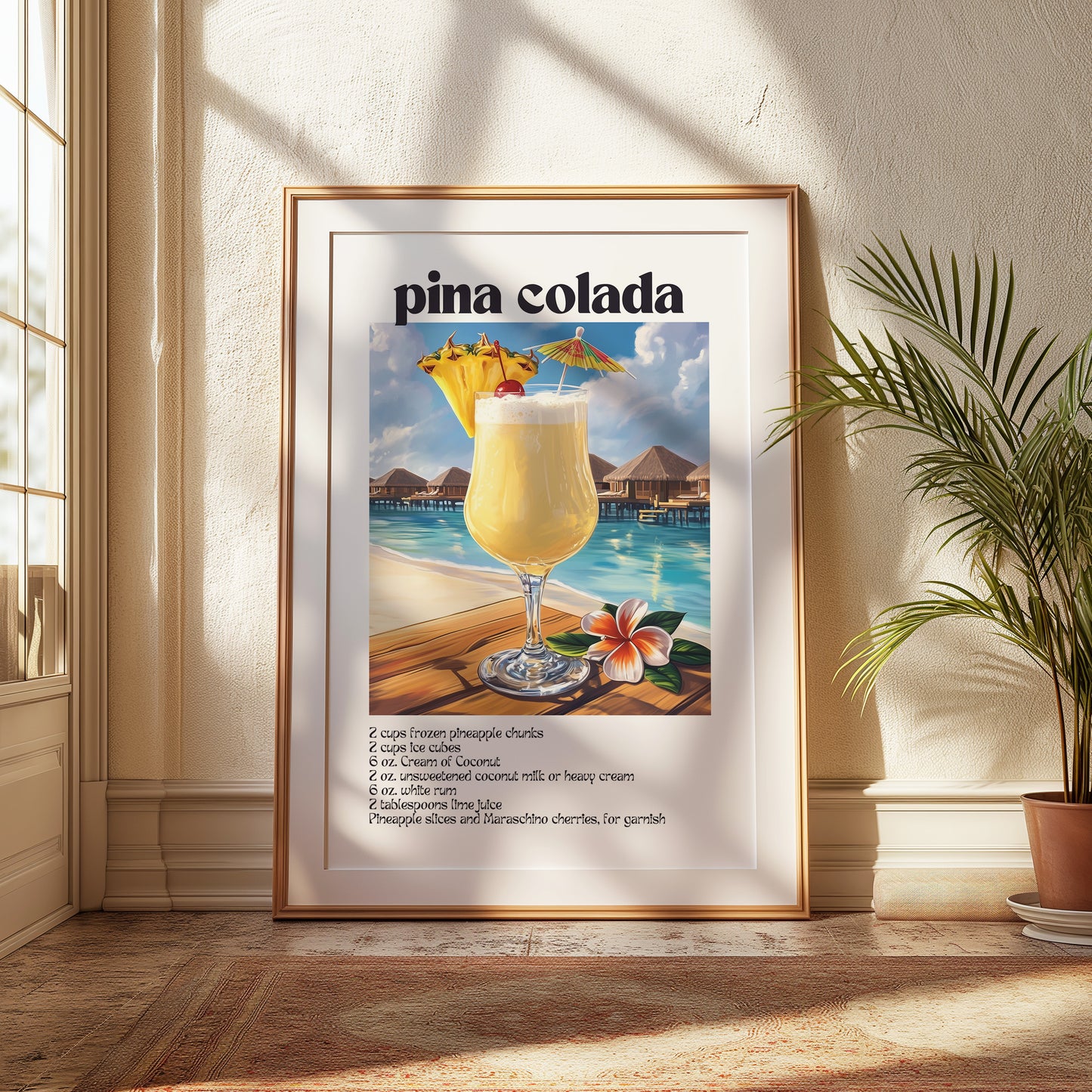 Pina Colada Cocktail Poster