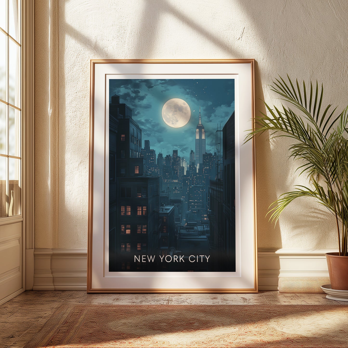New York City Poster, New York City Cityscape Poster, NYC Travel Poster, Vintage Wall Art, Printable Wall Art, Retro Wall Art | NY005P