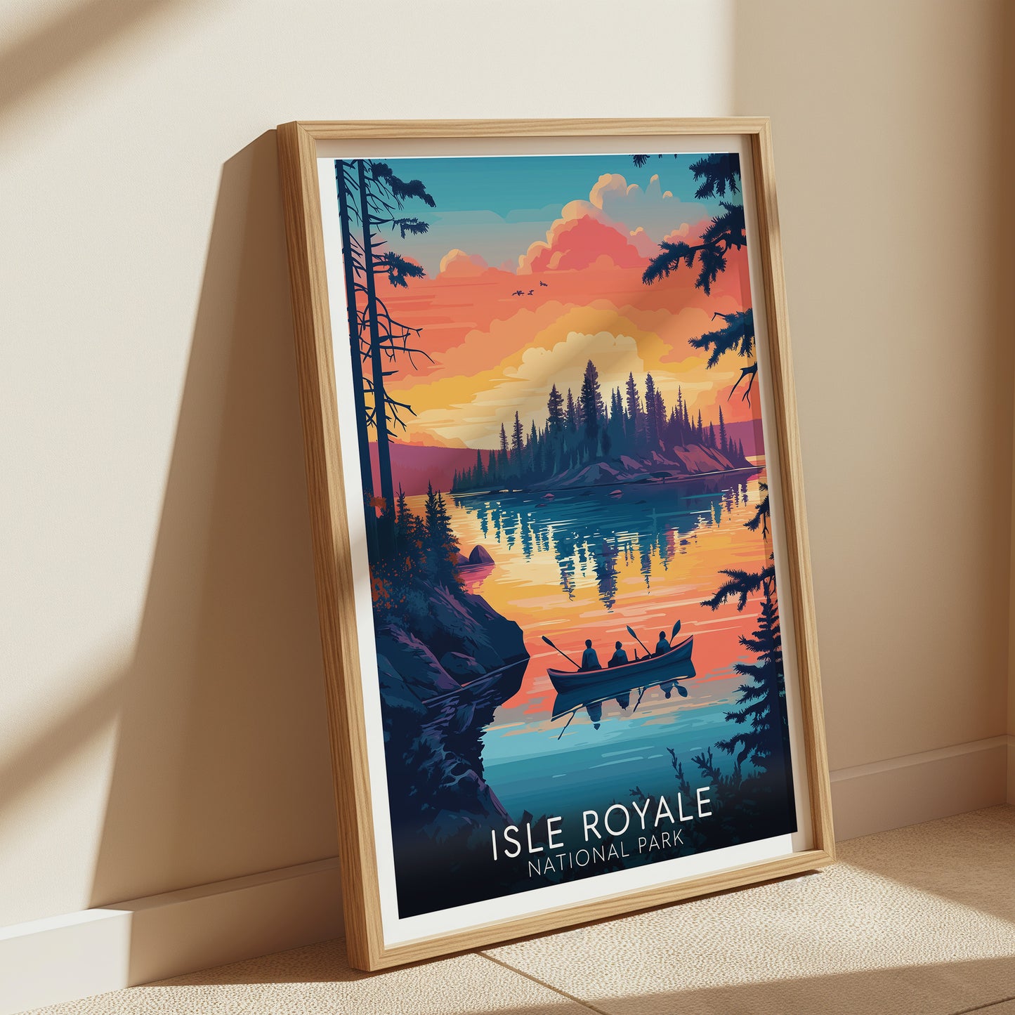 Isle Royale National Park Poster – Retro Michigan Travel Wall Art