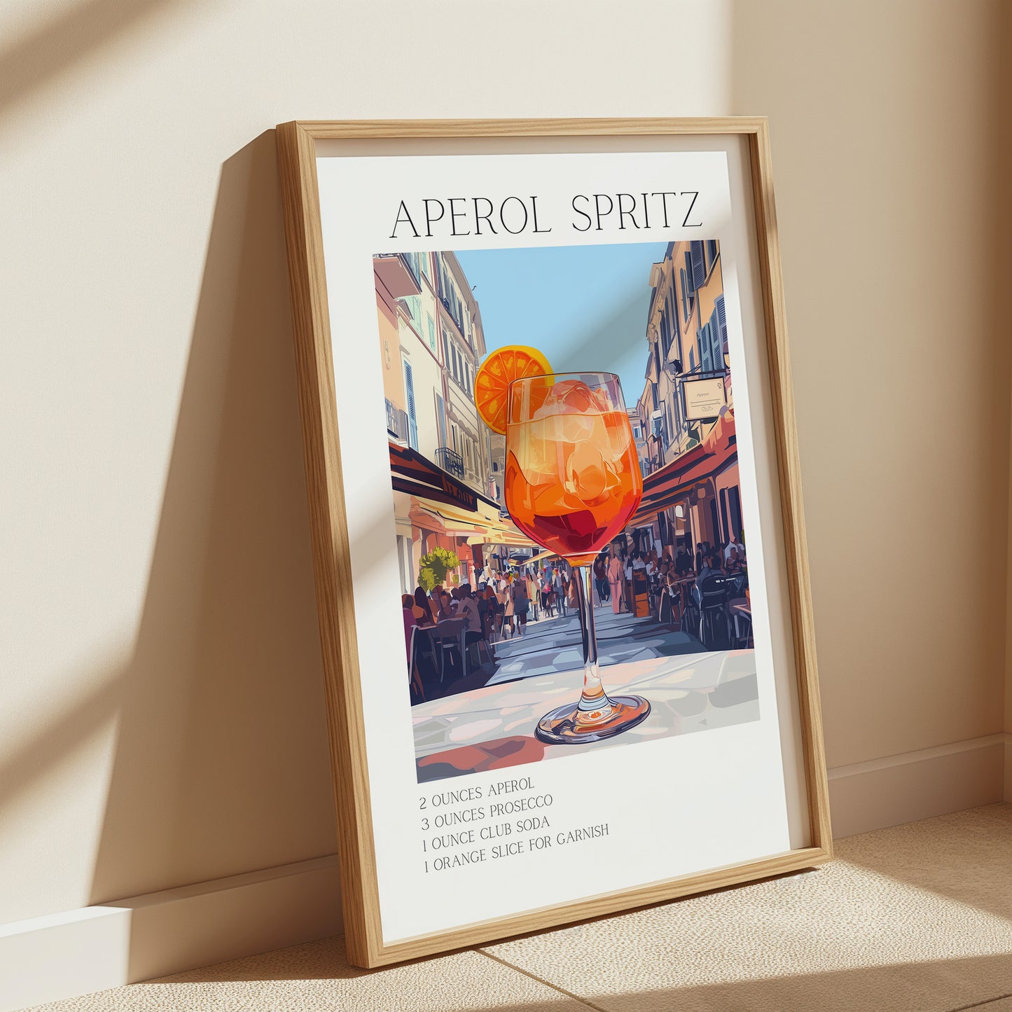 Aperol Spritz Cocktail Print - Bar Decor Cocktail Poster