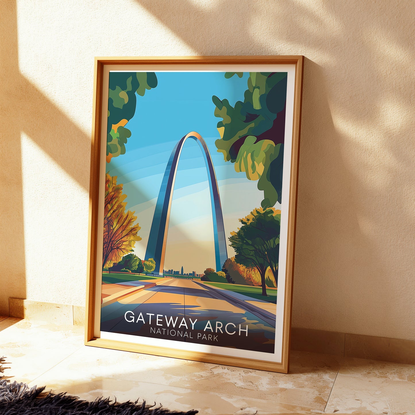 Gateway Arch Poster — Vintage National Park Wall Art Print for Travel & Midwest Decor