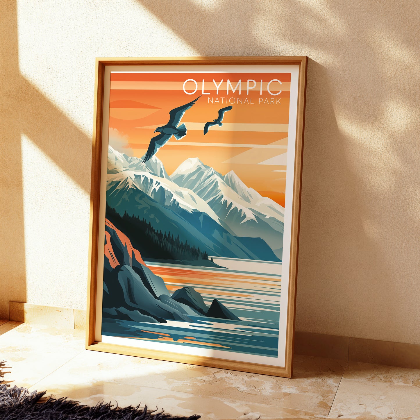 Olympic National Park Poster – Vintage Washington Travel Print