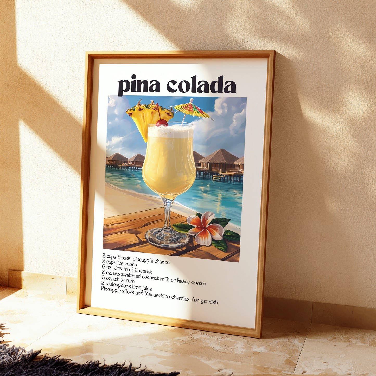 Pina Colada Cocktail Poster