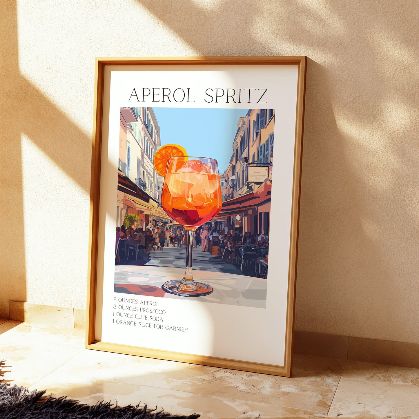 Aperol Spritz Cocktail Print - Bar Decor Cocktail Poster