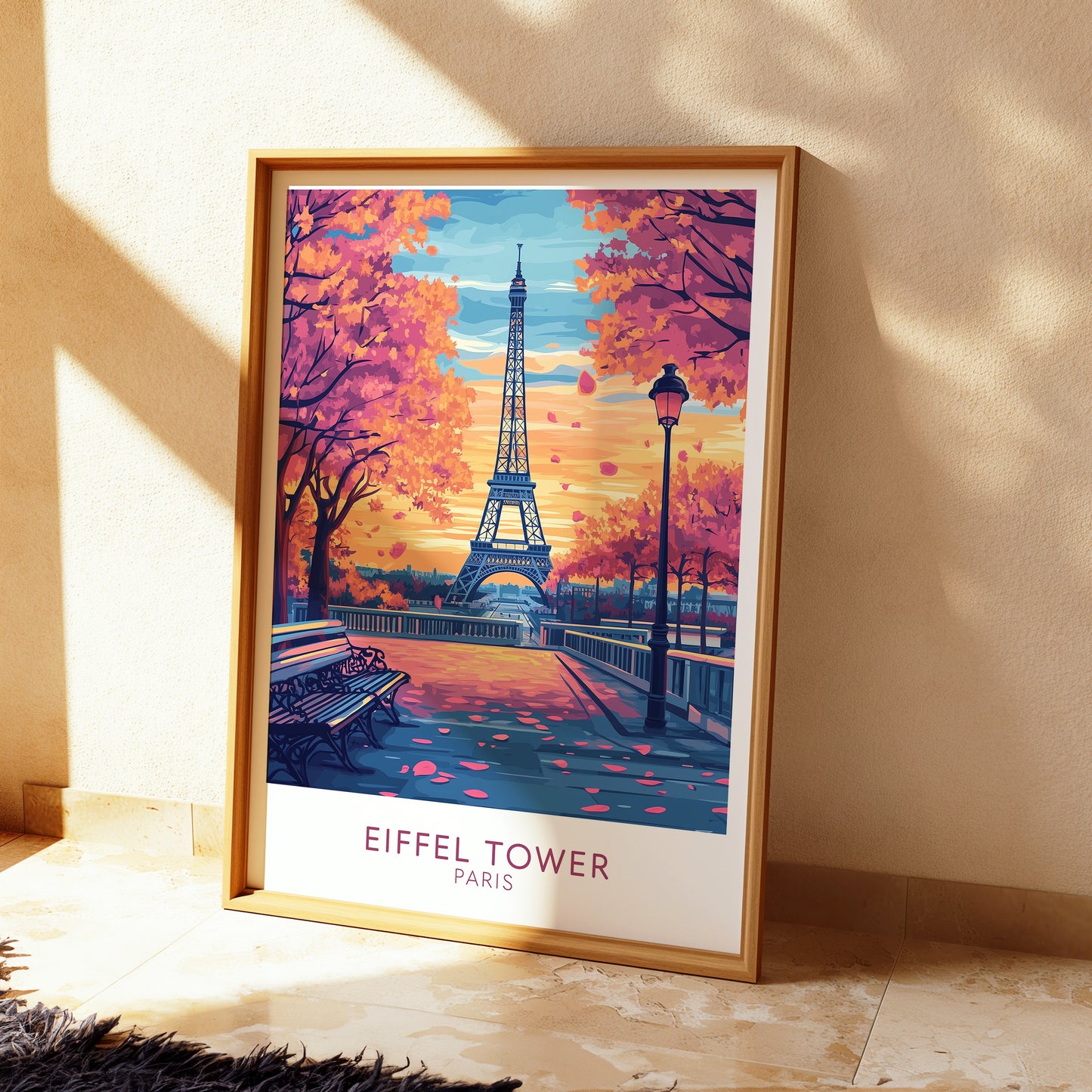 Eiffel Tower Paris Poster – Romantic Spring Travel Wall Art