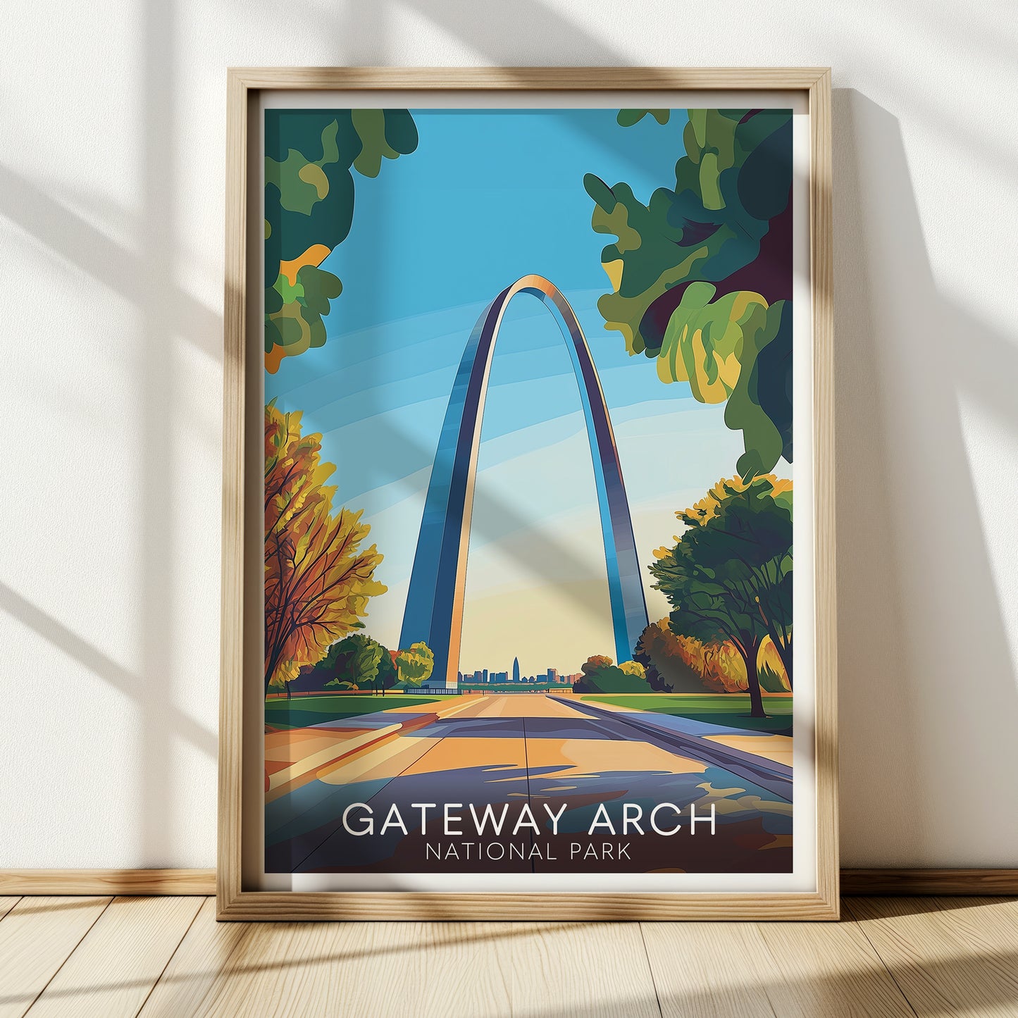 Gateway Arch Poster — Vintage National Park Wall Art Print for Travel & Midwest Decor