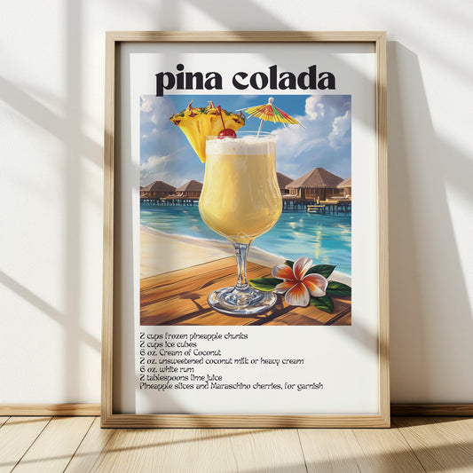 Pina Colada Cocktail Poster