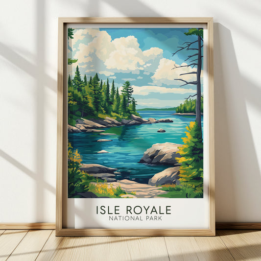 Isle Royale National Park Poster – Vintage Michigan Travel Print
