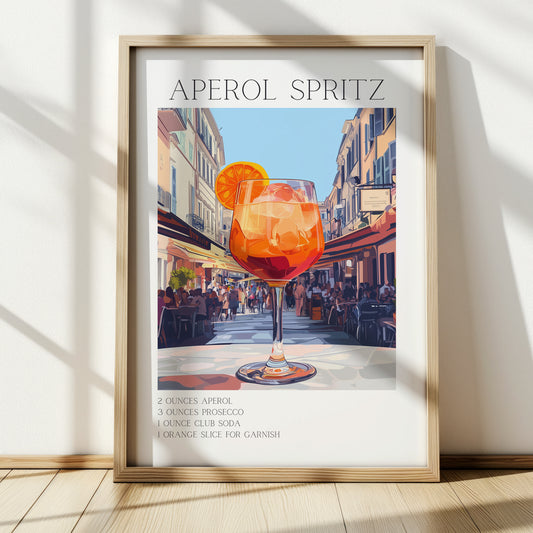 Aperol Spritz Cocktail Print - Bar Decor Cocktail Poster