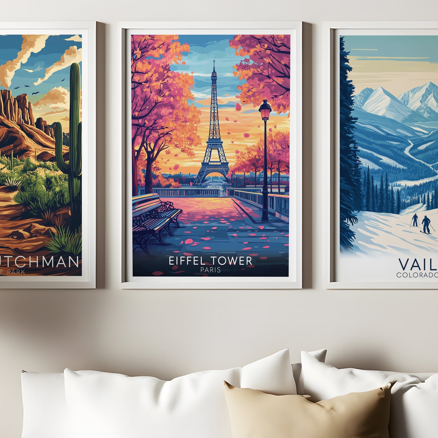 Eiffel Tower Paris Poster – Romantic Spring Travel Wall Art