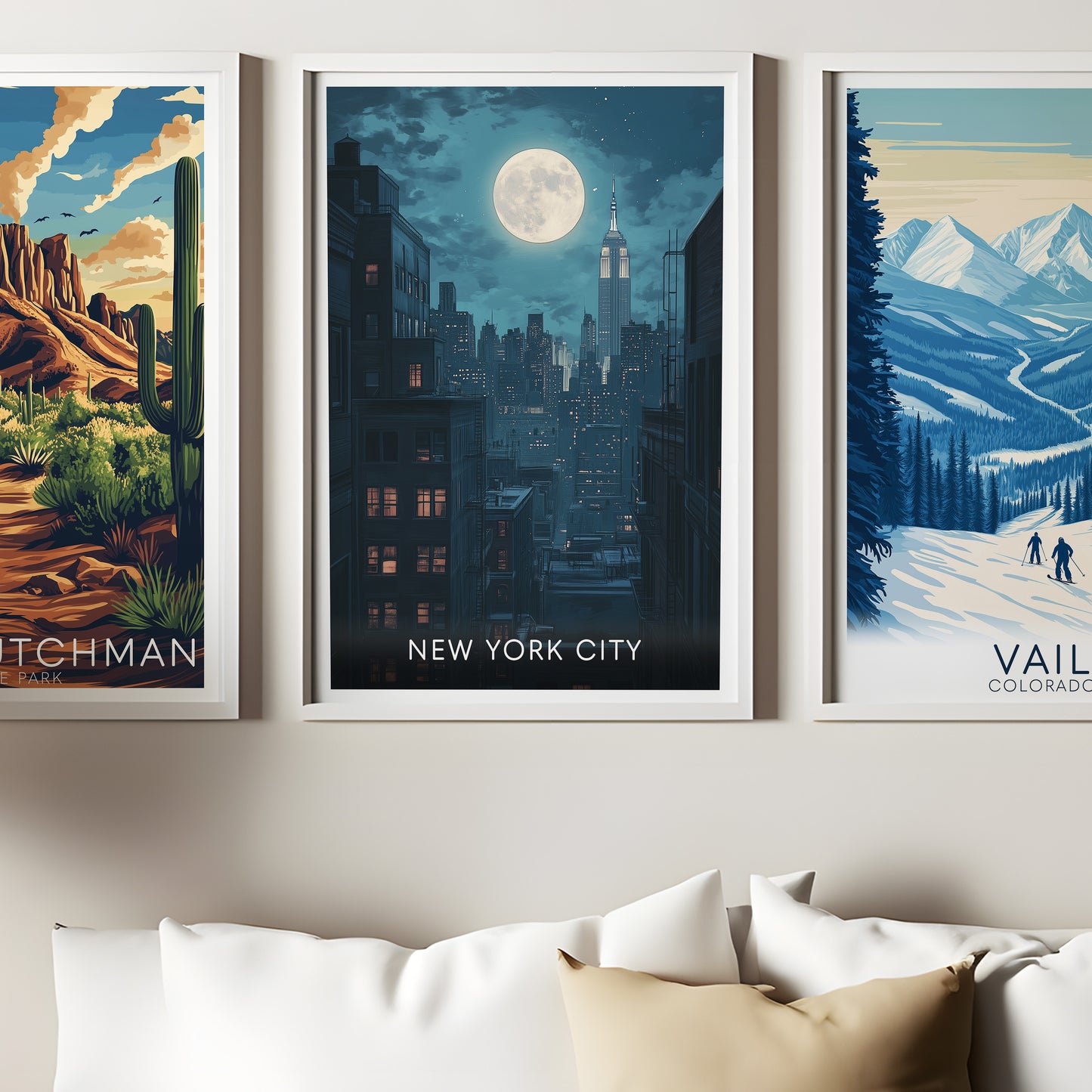 New York City Poster, New York City Cityscape Poster, NYC Travel Poster, Vintage Wall Art, Printable Wall Art, Retro Wall Art | NY005P
