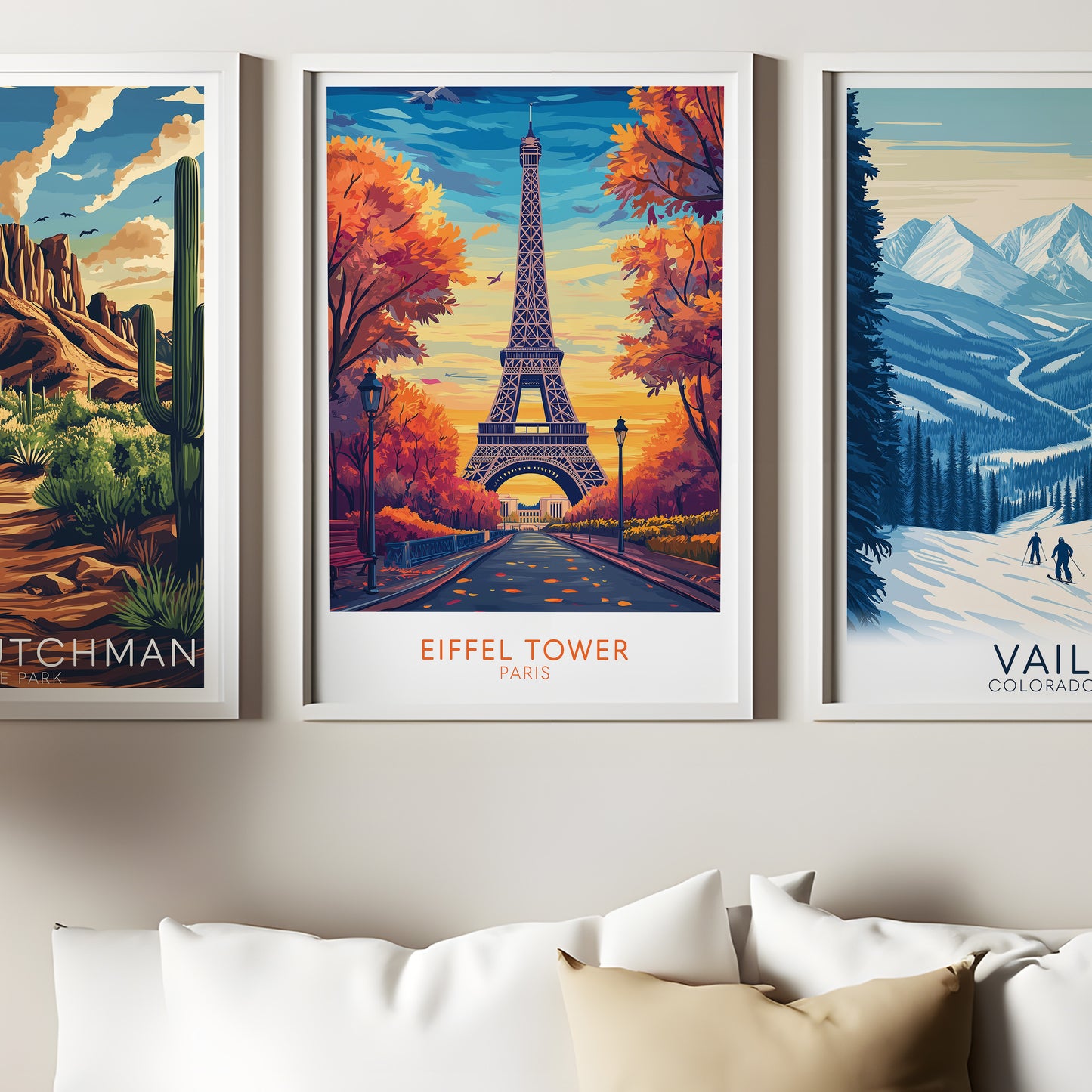 Eiffel Tower Paris Poster – Autumn Travel Wall Art Print