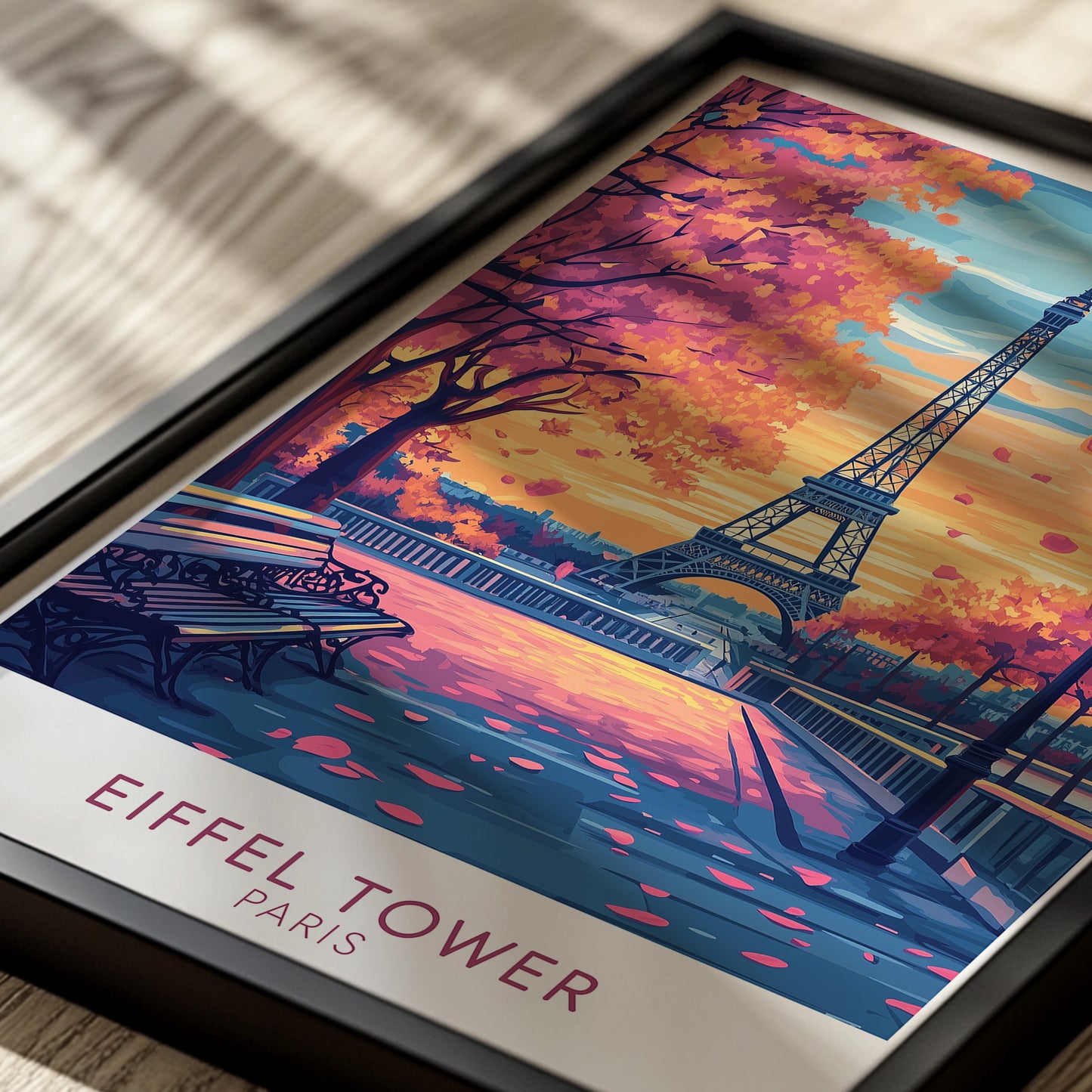 Eiffel Tower Paris Poster – Romantic Spring Travel Wall Art