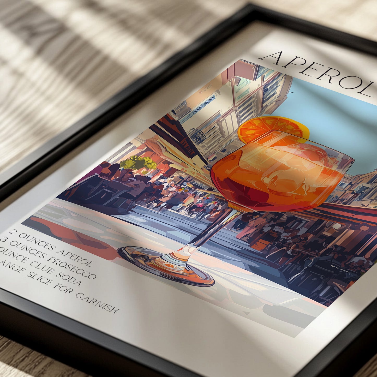 Aperol Spritz Cocktail Print - Bar Decor Cocktail Poster