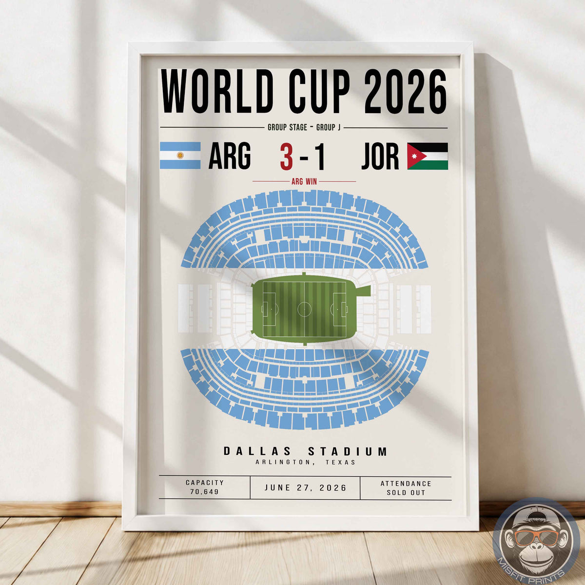 Argentina vs. Jordan World Cup Match Poster