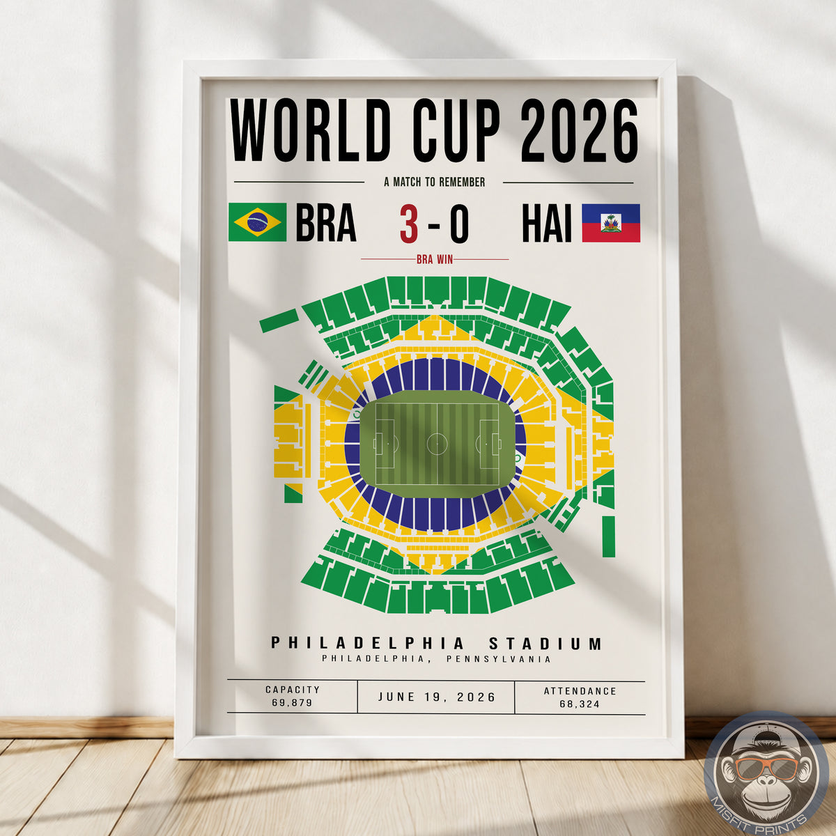 Brazil vs. Haiti World Cup Match Poster