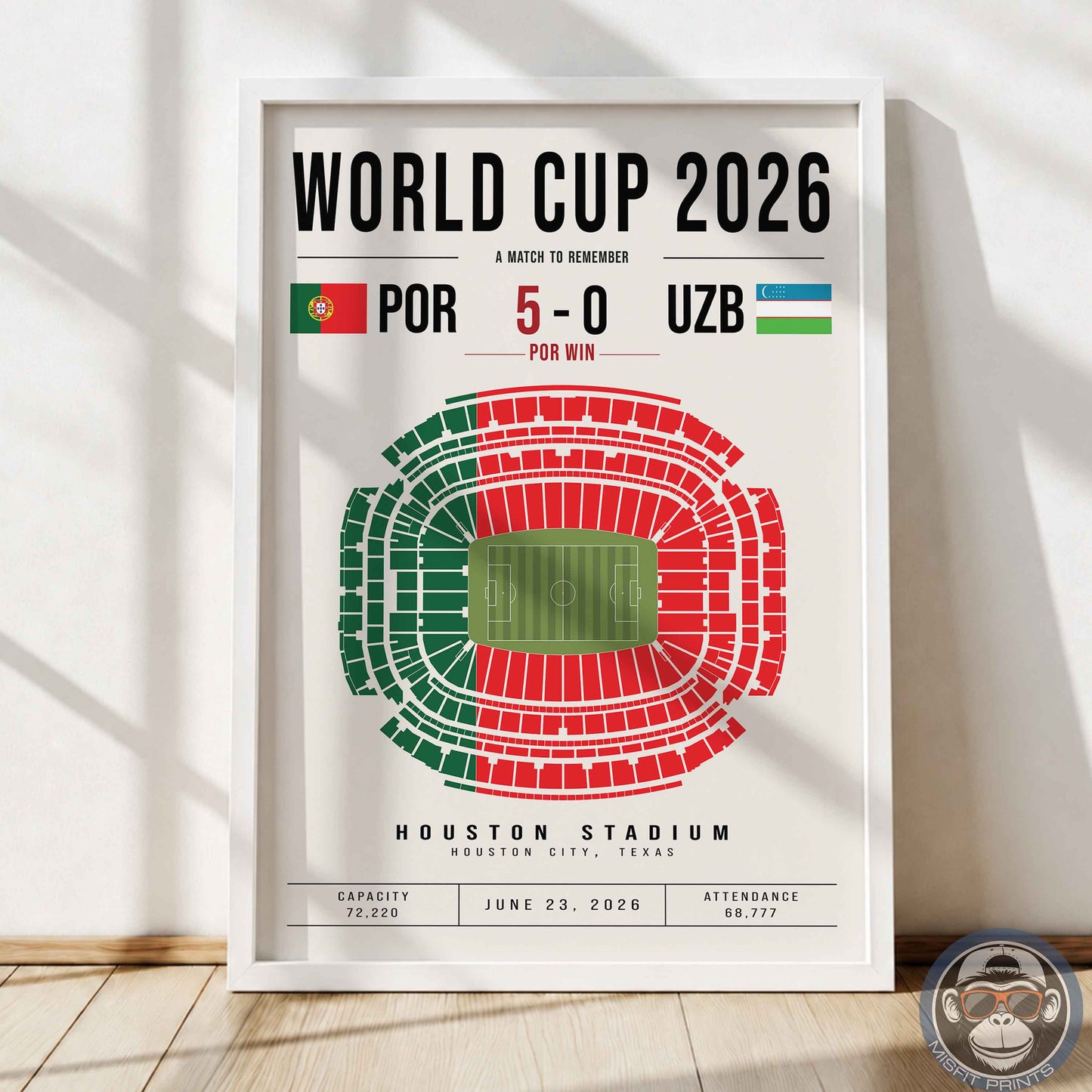 Portugal vs. Uzbekistan World Cup Match Poster