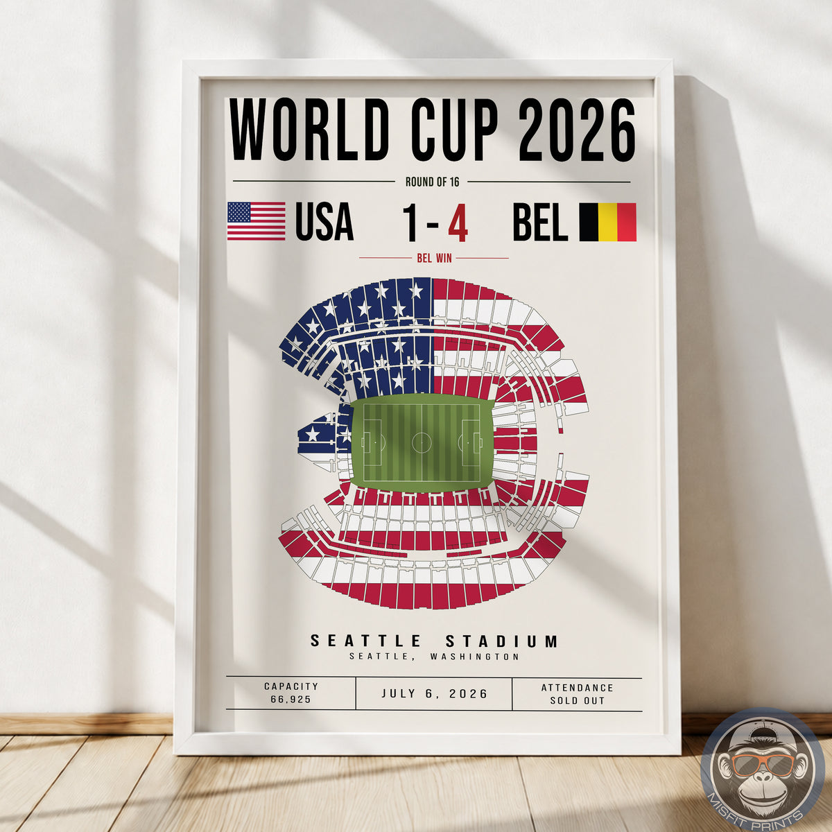 USA vs. Belgium World Cup Match Poster
