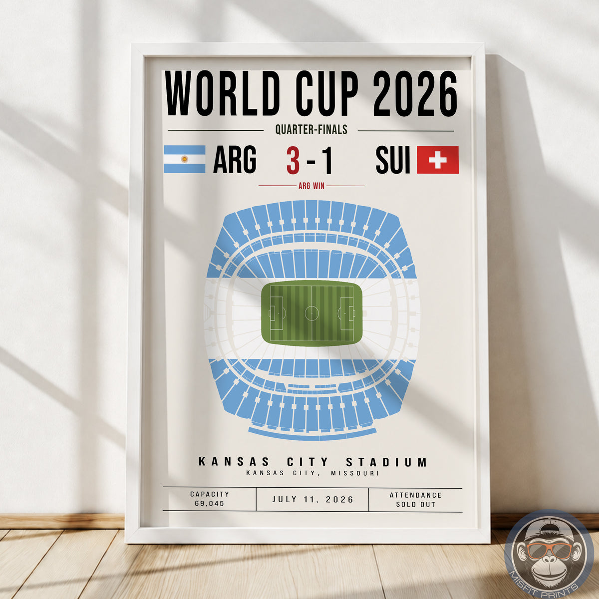 Argentina vs. Switzerland World Cup Match Poster