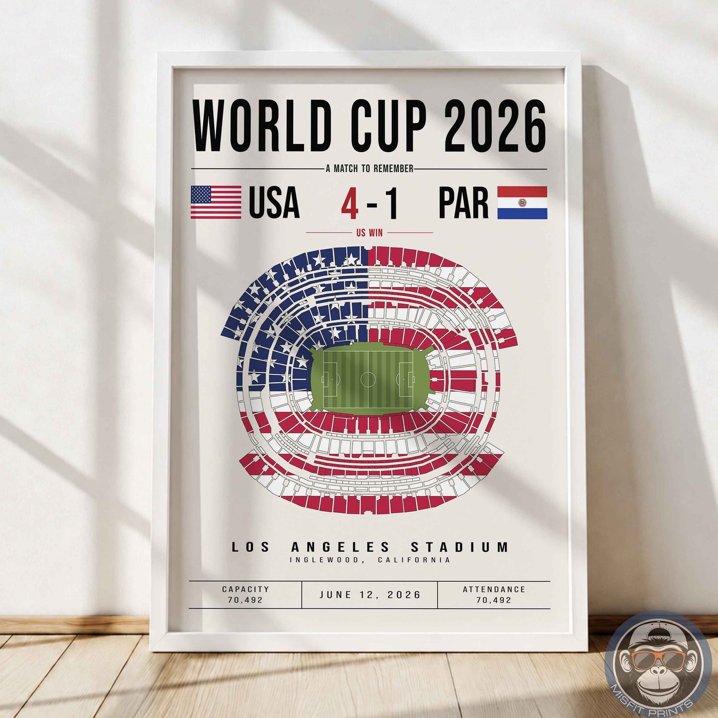 USA vs. Paraguay World Cup Match Poster