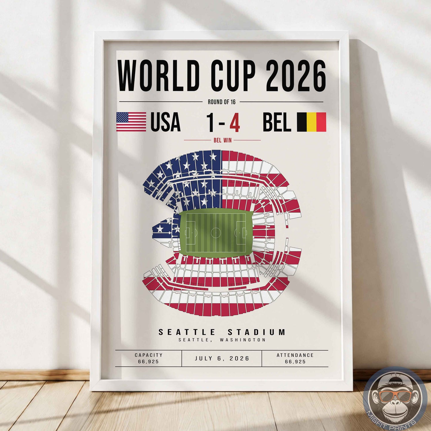 USA vs. Belgium World Cup Match Poster
