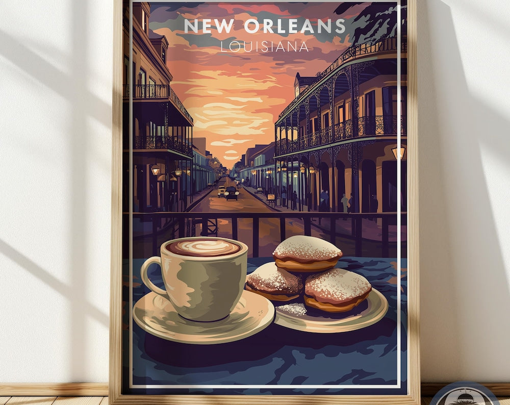 New Orleans Coffee & Beignets Print