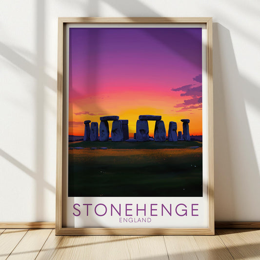 Stonehenge England Travel Poster – Modern Wall Art Print