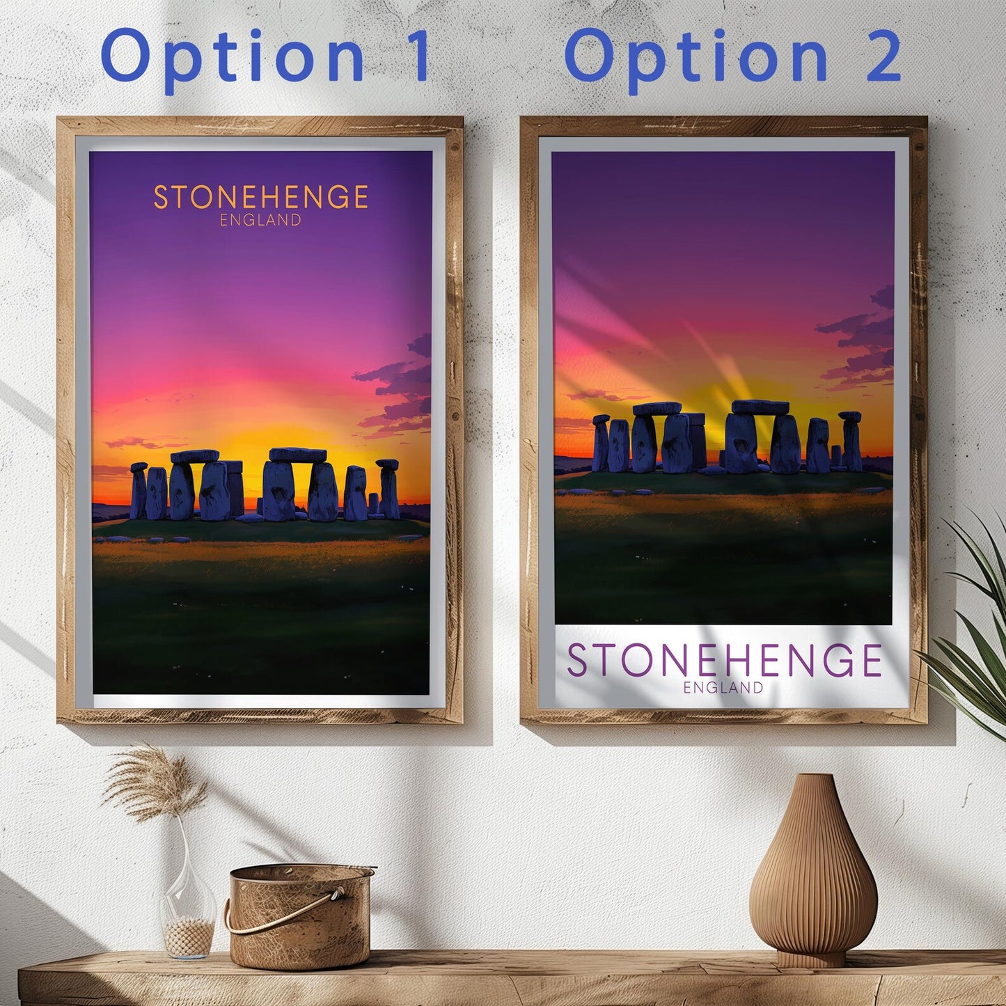 Stonehenge England Travel Poster – Modern Wall Art Print