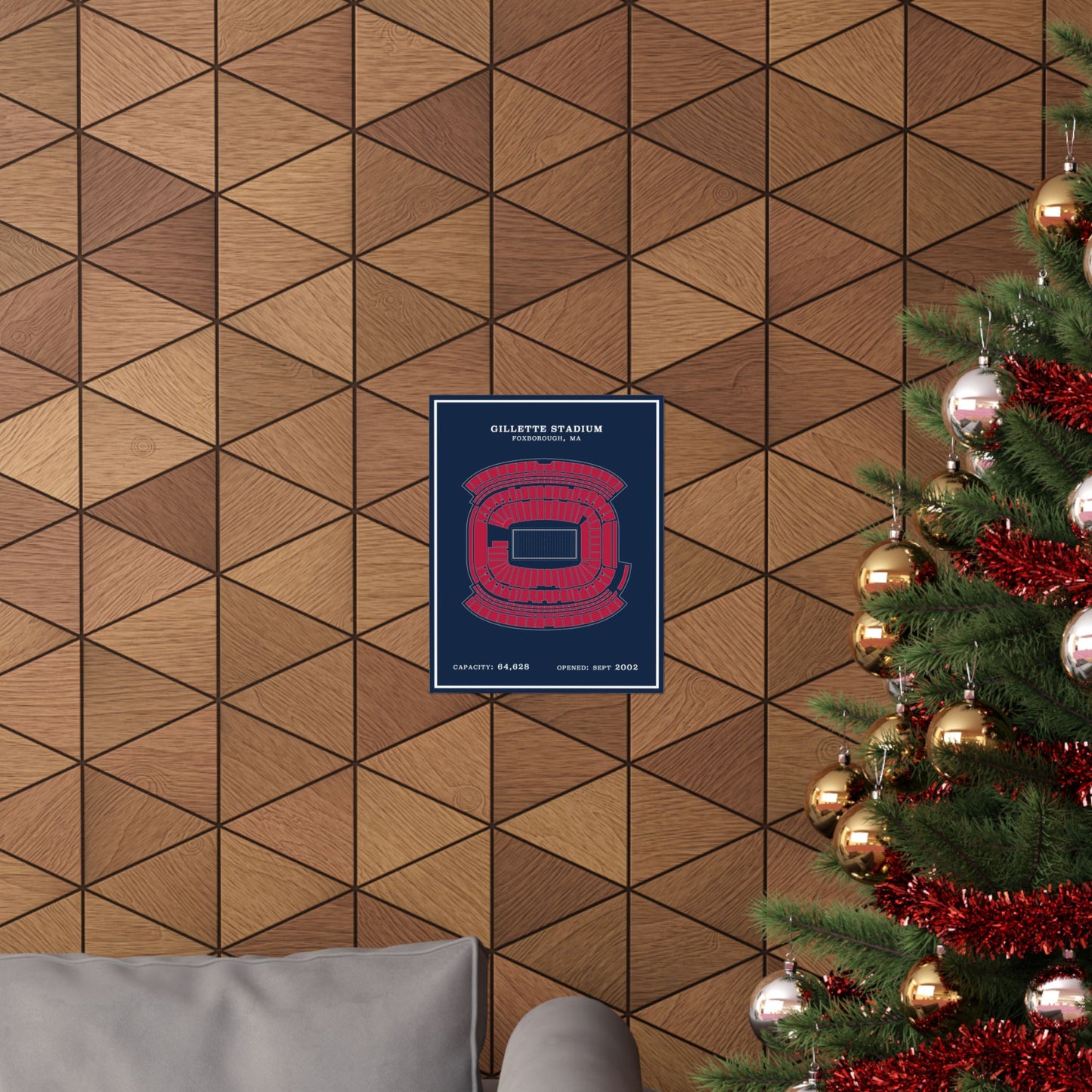 Gillette Stadium Poster | Modern Border