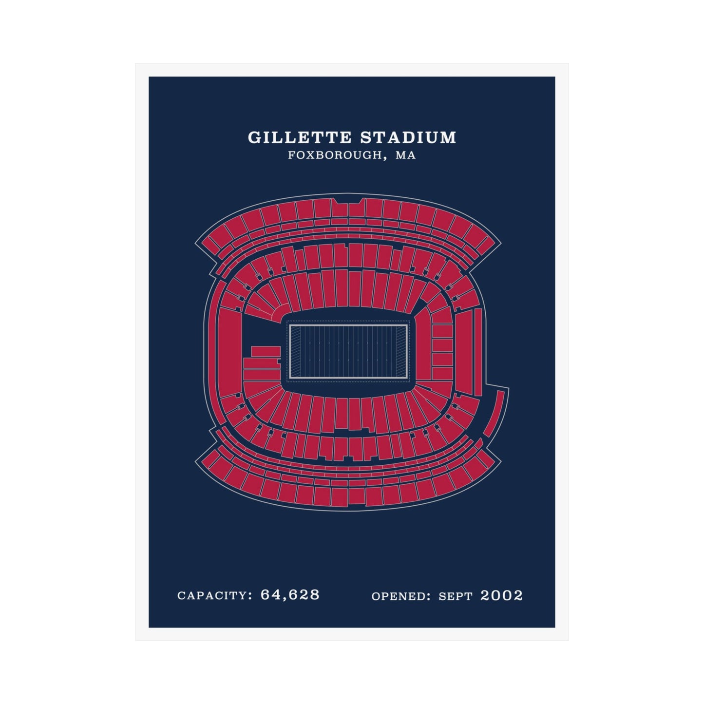 Gillette Stadium Poster | Classic Border