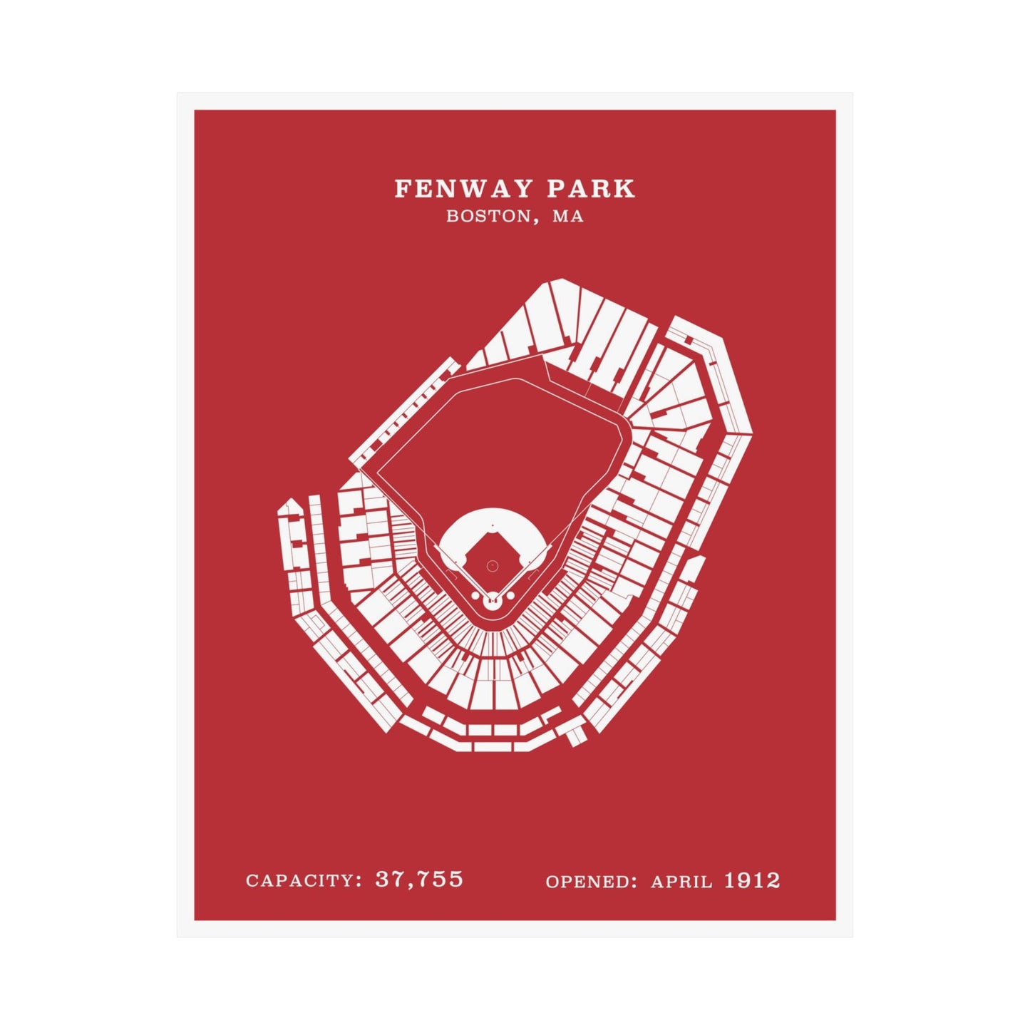 Fenway Park Stadium Poster | Classic Border