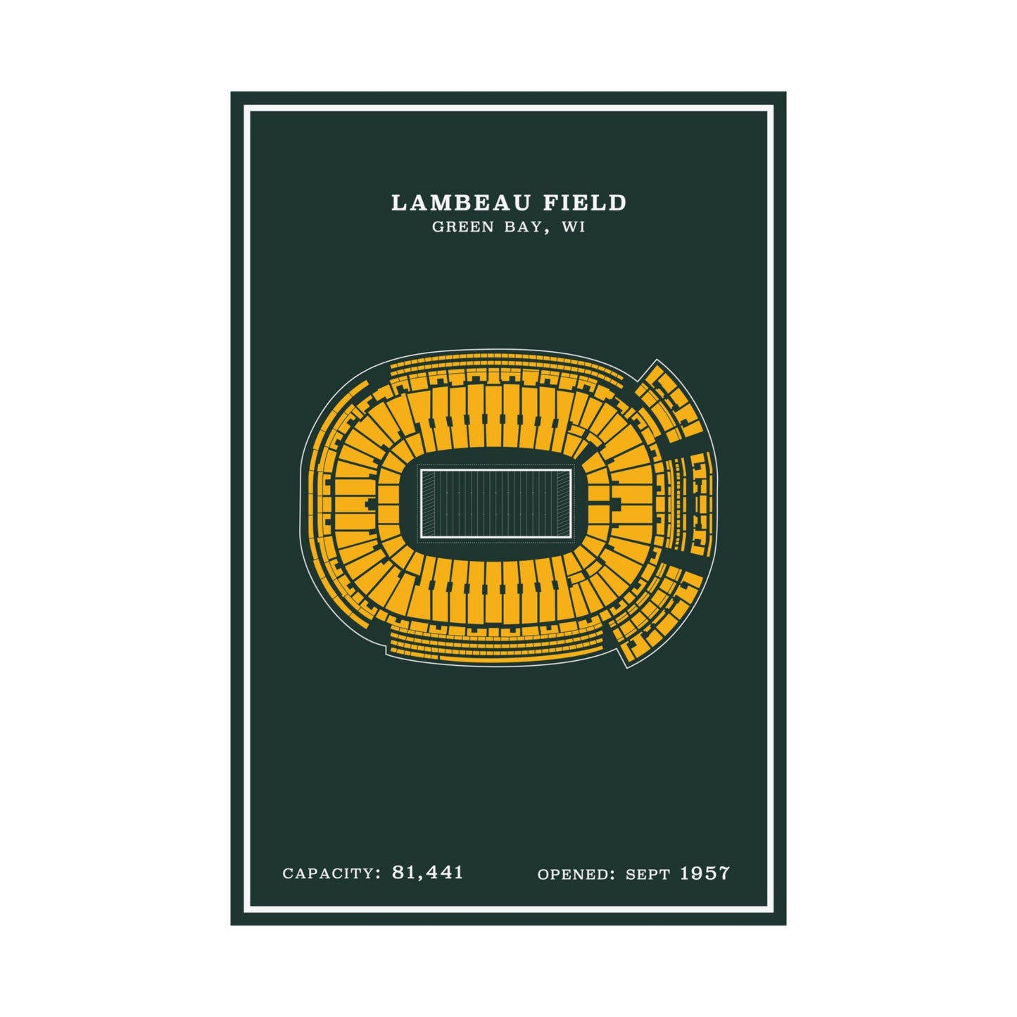 Lambeau Field Poster | Green Modern