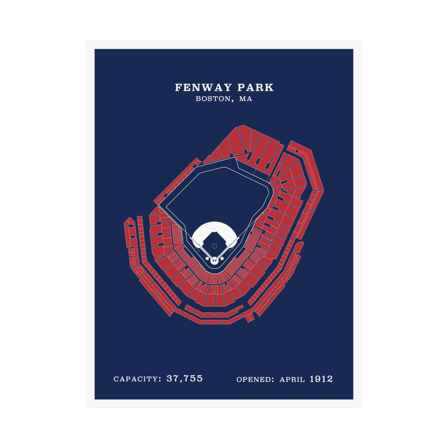 Fenway Park Stadium Poster | Classic Border