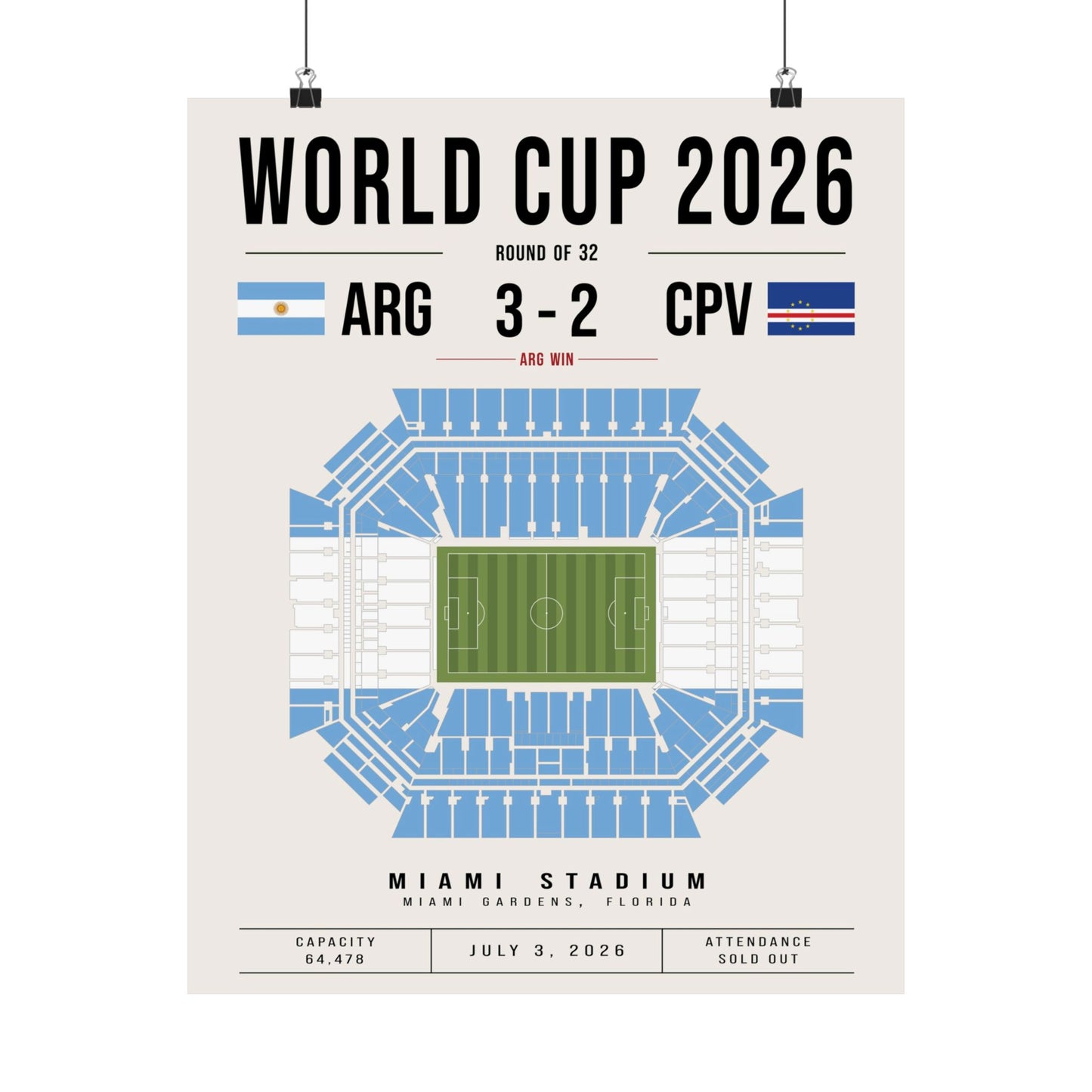 Argentina vs. Cape Verde World Cup Match Poster
