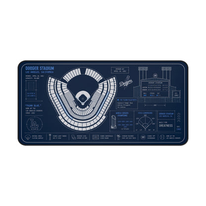 Dodger Stadium Blueprint Desk Mat | Baseball Stadium Layout Mouse Pad