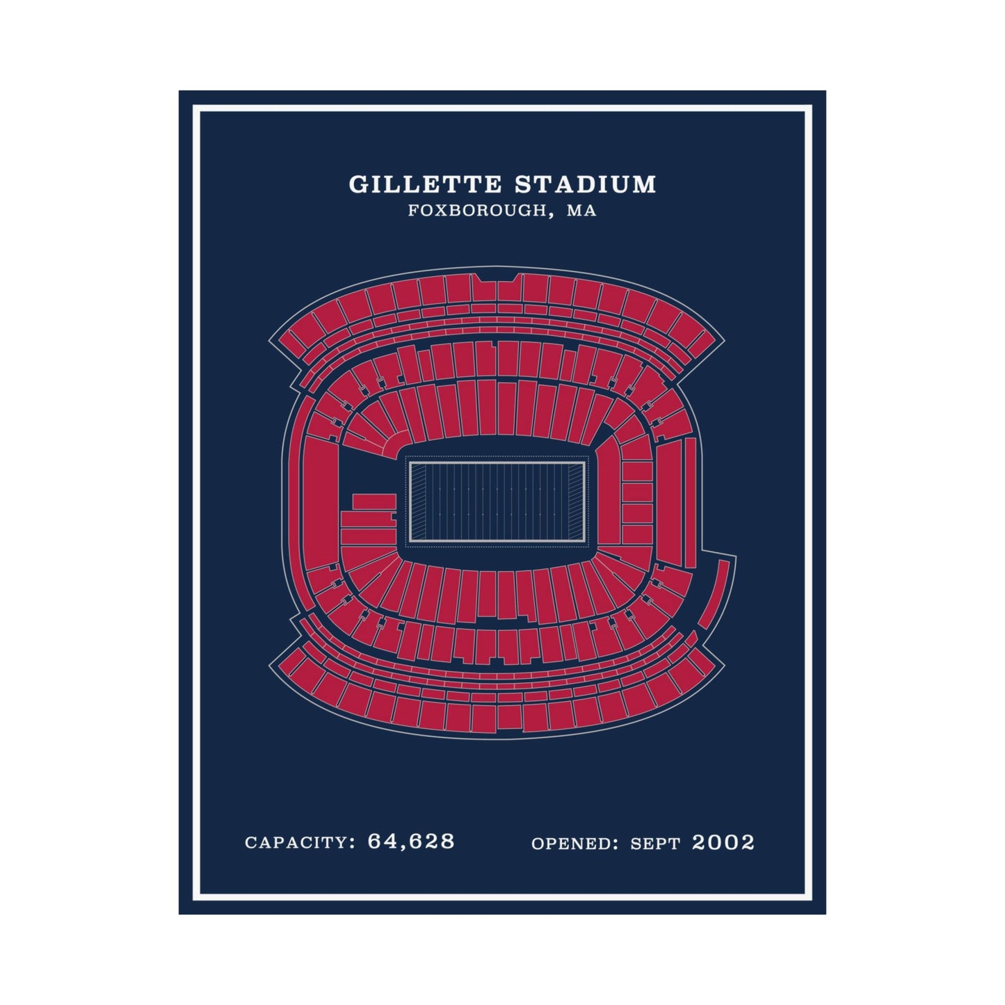 Gillette Stadium Poster | Modern Border