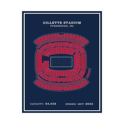 Gillette Stadium Poster | Modern Border