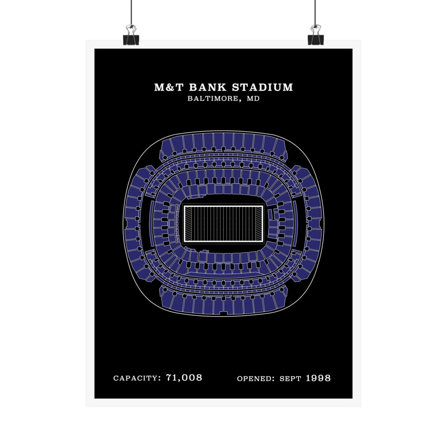 M&T Bank Stadium Poster Black White | Classic Border