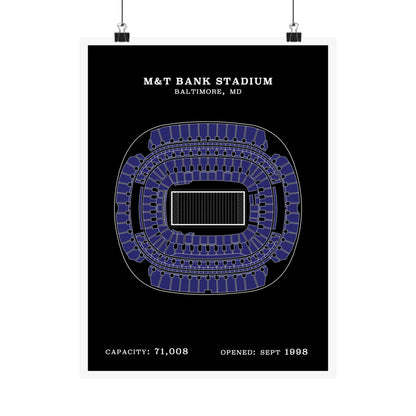 M&T Bank Stadium Poster Black White | Classic Border