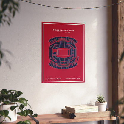 Gillette Stadium Poster | Modern Border